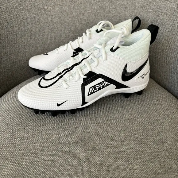 Nike Alpha Menace Varsity 3 Football Cleat White Black CV0586-100 Size 8.5‎