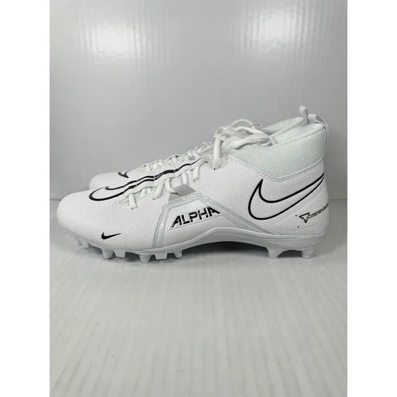 Nike Alpha Menace Varsity 3 White Football Cleats Mens Size 10 CV0586-109 NEW