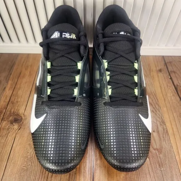 Nike Alpha Menace 4 Pro Football Cleats Men 13 Black Molded Sport FD7037-001 NEW