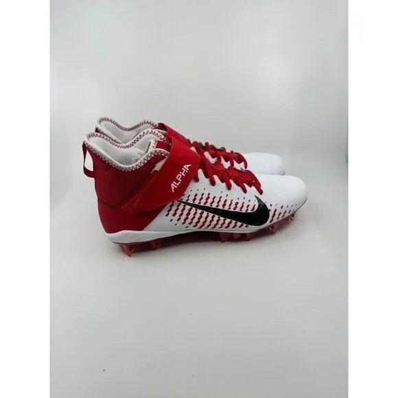 Nike Alpha Menace Pro 2 Mid Men's Size 10 Football Cleats Red White BV3945-105