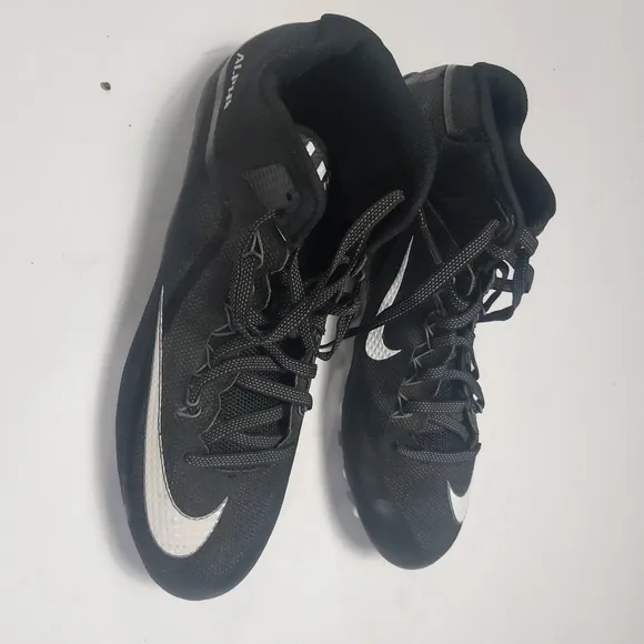 Nike Alpha Pro 2 3/4 TD Shoes Men's 16 Black Low Top Football Cleats.