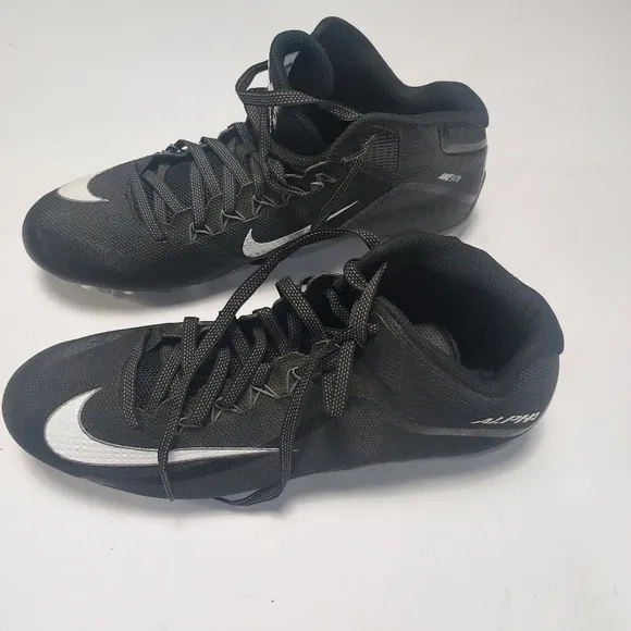 Nike Alpha Pro 2 3/4 TD Shoes Men's 16 Black Low Top Football Cleats.