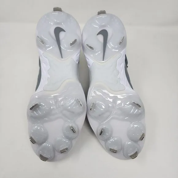 Nike Baseball Cleats Mens 8 Grey Alpha Huarache Elite 4 Logo Spell Out Mid Shoes