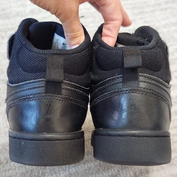 Nike big kids Court Borough Mid 2 sneakers shoes black size 7 youth