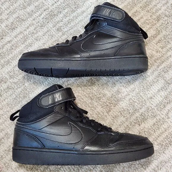 Nike big kids Court Borough Mid 2 sneakers shoes black size 7 youth