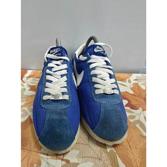 Nike Cortez Blue &amp; White Sneakers Women's Shoes Size 8
