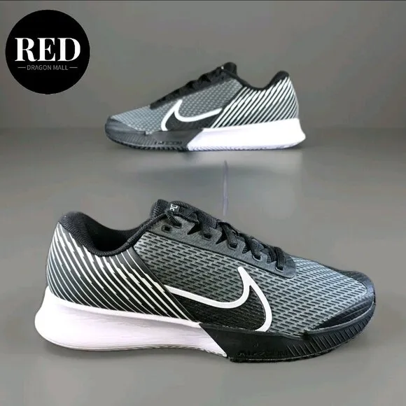 Nike Court Air Zoom Vapor Pro 2 Tennis Shoes Black White DV2024-001 - Women's 12