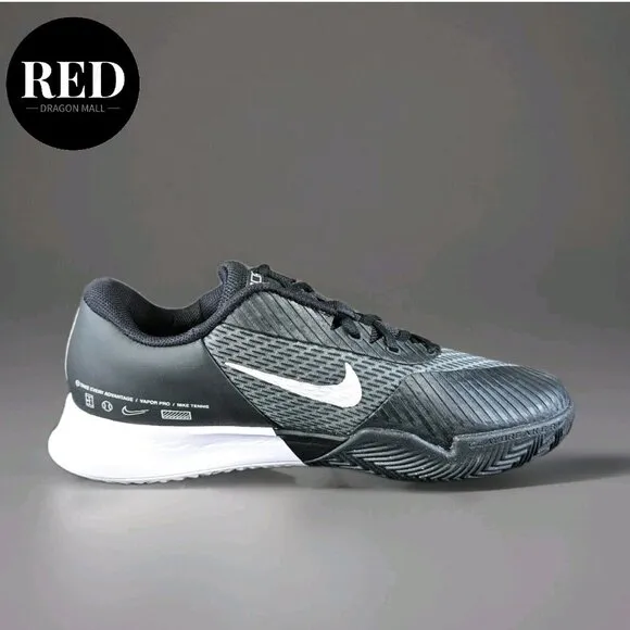 Nike Court Air Zoom Vapor Pro 2 Tennis Shoes Black White DV2024-001 - Women's 12