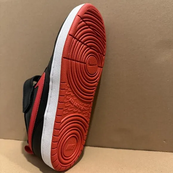 Nike Court Borough Low 2 Pre-School Kids (Size 3Y) Black/Red (BQ5451 007)