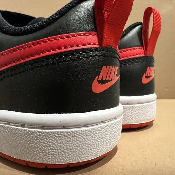 Nike Court Borough Low 2 Pre-School Kids (Size 3Y) Black/Red (BQ5451 007)