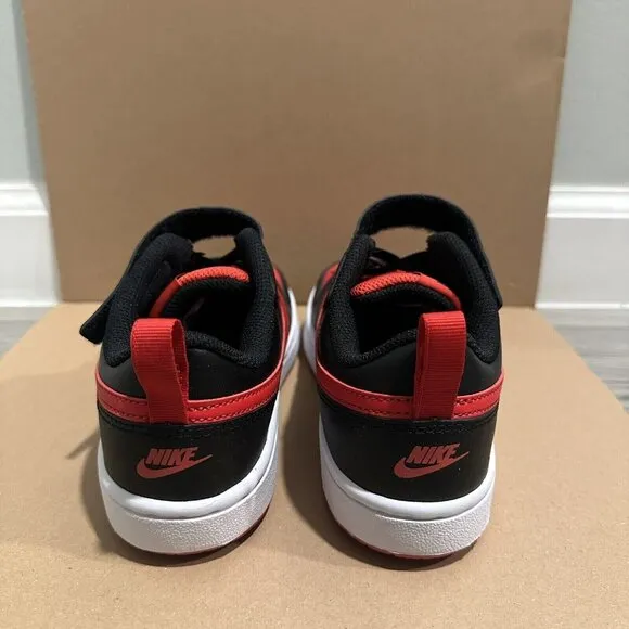 Nike Court Borough Low 2 Pre-School Kids (Size 3Y) Black/Red (BQ5451 007)