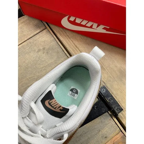 NIKE Court Borough Low 7Y GS White Bronze Junior Kids Shoes BQ5448-116