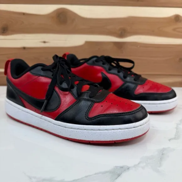Nike Court Borough Low Recraft Red Black DV5456-600 Sneakers Size 7 Youth