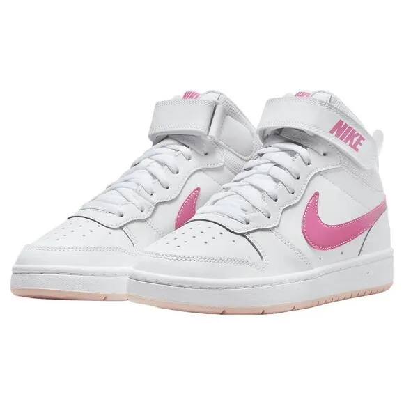 Nike Court Borough Mid 2 CD7782-116 Sneaker Kids 6.5 White Leather Shoes TF2761