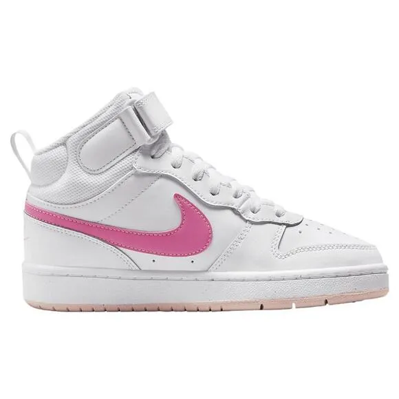 Nike Court Borough Mid 2 CD7782-116 Sneaker Kids 6.5 White Leather Shoes TF2761