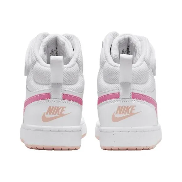 Nike Court Borough Mid 2 CD7782-116 Sneaker Kids 6.5 White Leather Shoes TF2761