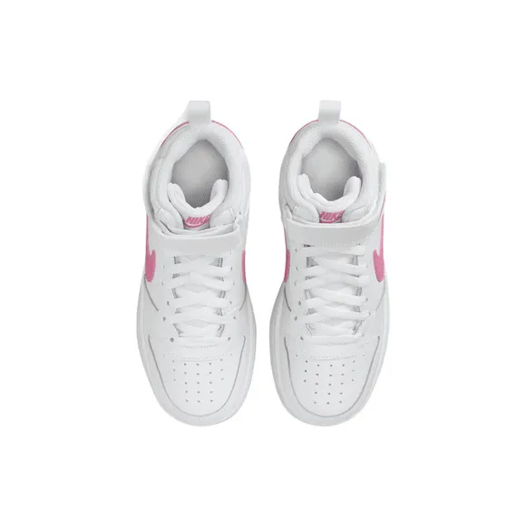 Nike Court Borough Mid 2 CD7782-116 Sneaker Kids 6.5 White Leather Shoes TF2761