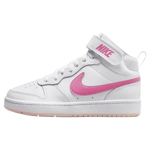 Nike Court Borough Mid 2 CD7782-116 Sneaker Kids 6.5 White Leather Shoes TF2761
