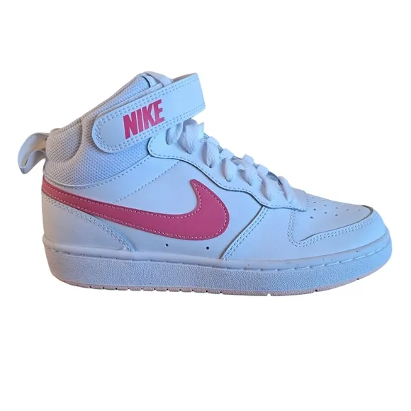 Nike Court Borough Mid 2 (GS) Girls Shoes Sneakers Various Sizes Wht/ Pinksicle