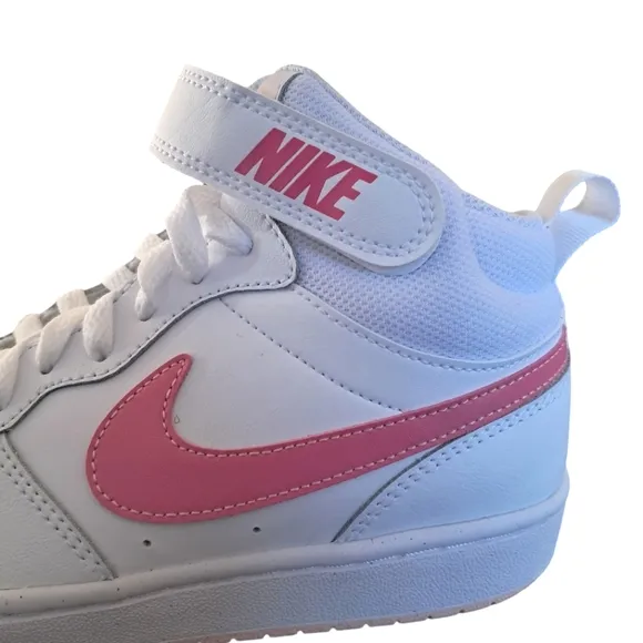 Nike Court Borough Mid 2 (GS) Girls Shoes Sneakers Various Sizes Wht/ Pinksicle