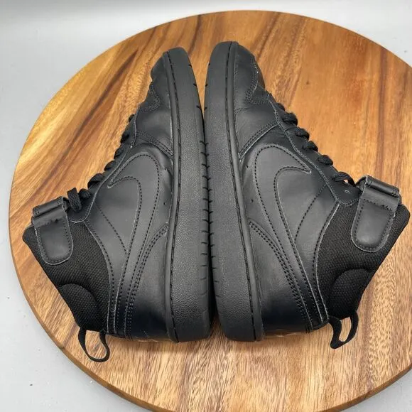 Nike Court Borough Mid 2 GS 'Triple Black' CD7782-001 Boys Size 5.5Y