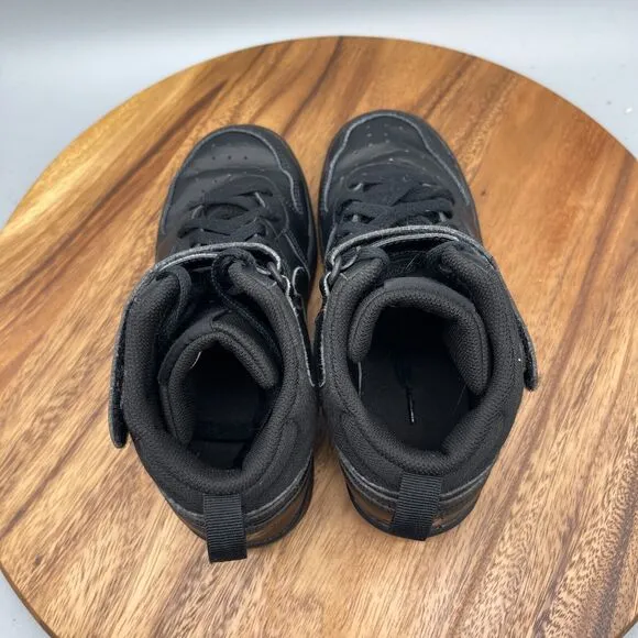 Nike Court Borough Mid 2 GS 'Triple Black' CD7782-001 Boys Size 5.5Y