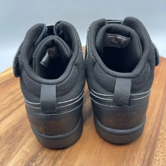Nike Court Borough Mid 2 GS 'Triple Black' CD7782-001 Boys Size 5.5Y