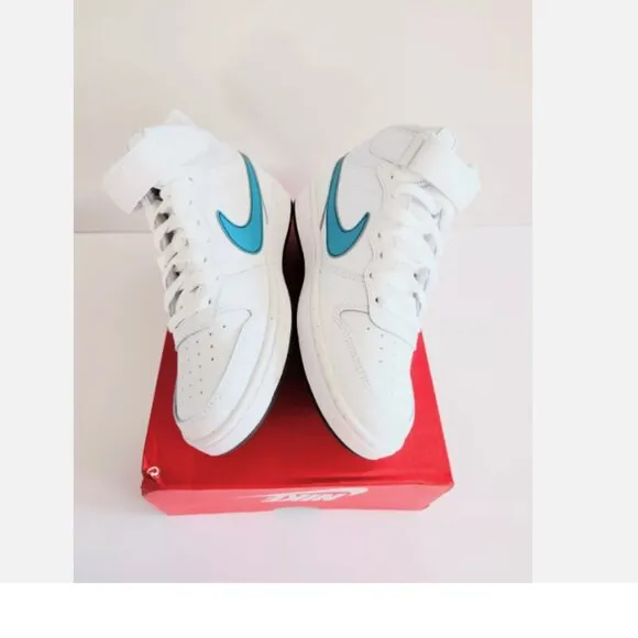 Nike Court Borough Mid 2 GS White Aquamarine Black Shoes CD7782 117