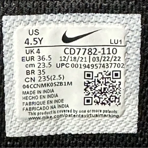 Nike Court Borough Mid 2 High-Top CD7782-110 White Red Shoes Sneakers US 4.5Y