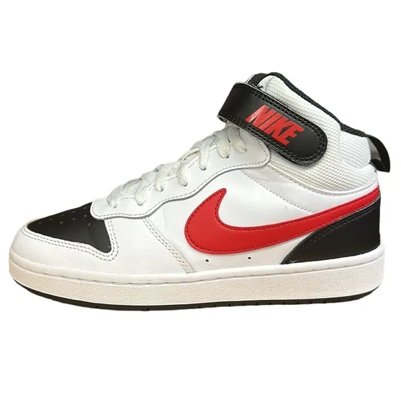 Nike Court Borough Mid 2 High-Top CD7782-110 White Red Shoes Sneakers US 4.5Y