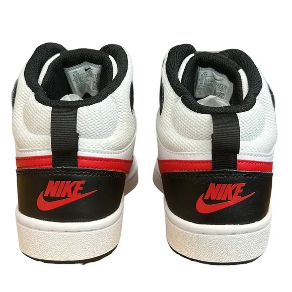 Nike Court Borough Mid 2 High-Top CD7782-110 White Red Shoes Sneakers US 4.5Y