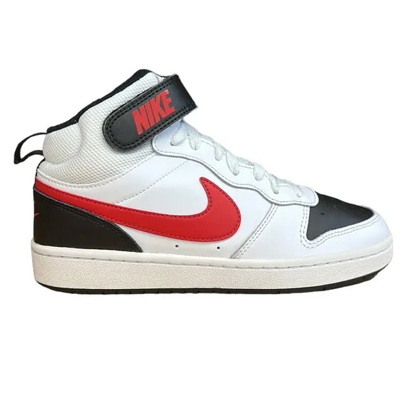 Nike Court Borough Mid 2 High-Top CD7782-110 White Red Shoes Sneakers US 4.5Y