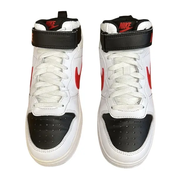 Nike Court Borough Mid 2 High-Top CD7782-110 White Red Shoes Sneakers US 4.5Y