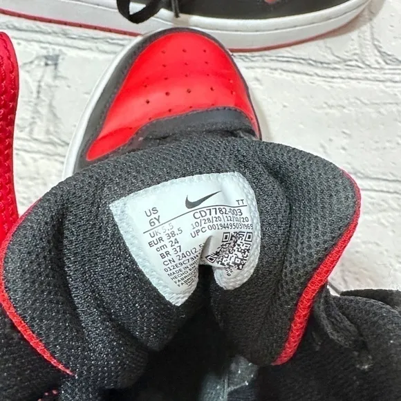 Nike Court Borough Mid 2 in Black and Red