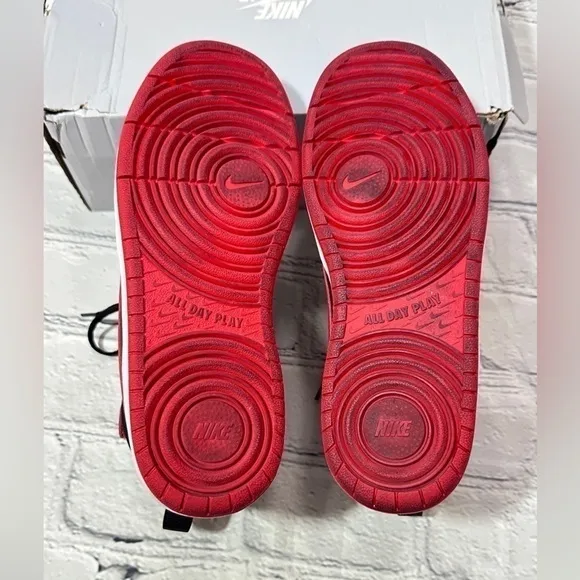 Nike Court Borough Mid 2 in Black and Red