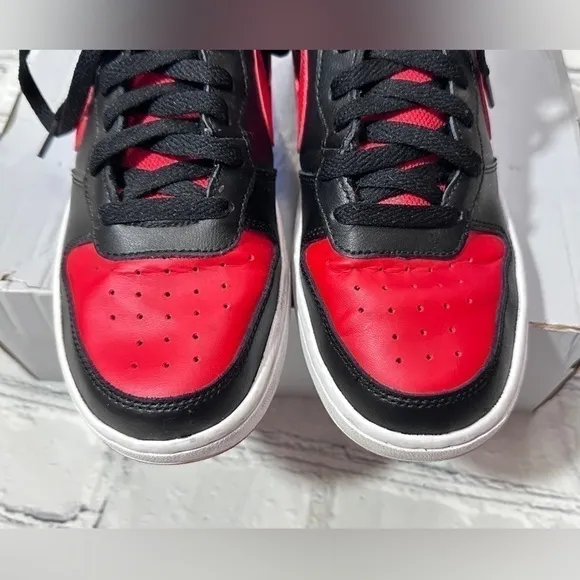 Nike Court Borough Mid 2 in Black and Red