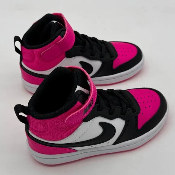 Nike Court Borough Mid 2 Pink Black Sneakers Size 11C