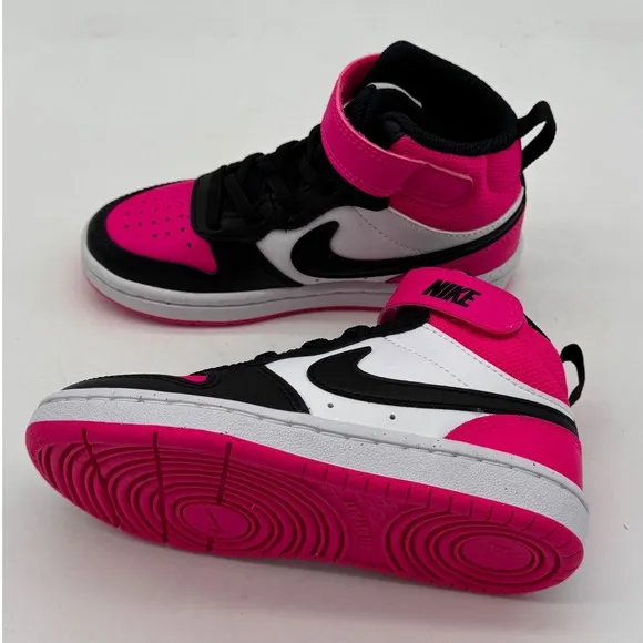 Nike Court Borough Mid 2 Pink Black Sneakers Size 11C