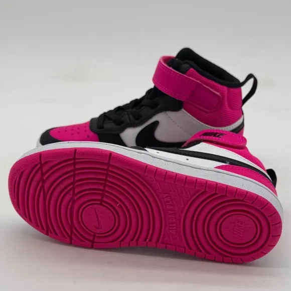 Nike Court Borough Mid 2 Pink Black Sneakers Size 11C