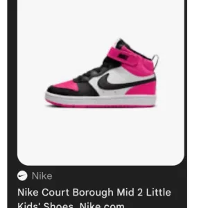 Nike Court Borough Mid 2 Pink Black Sneakers Size 11C