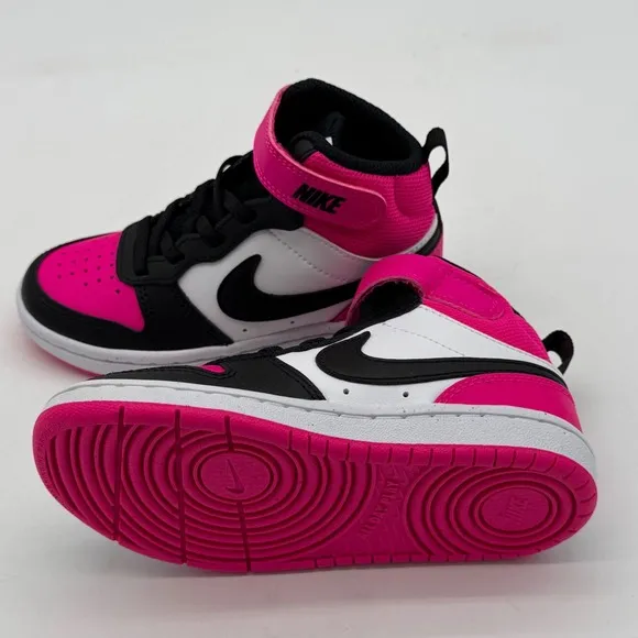 Nike Court Borough Mid 2 Pink Black Sneakers Size 11C