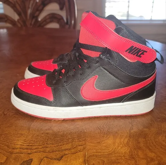 Nike Court Borough Mid 2 Red Black White Shoes Sneakers