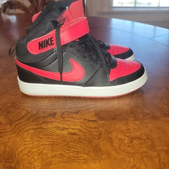 Nike Court Borough Mid 2 Red Black White Shoes Sneakers