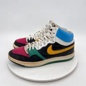Nike Court Force High Men Size 9.5 311206-071 Infrared White Yellow Green Shoes