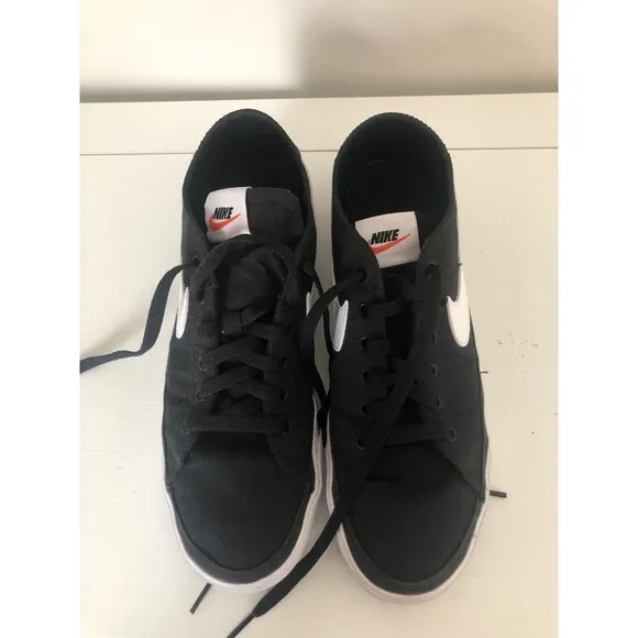 Nike Court Legacy Canvas Men's US SIZE 9, Black &amp; White - Very Good Condition!