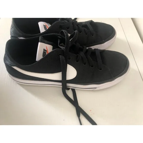 Nike Court Legacy Canvas Men's US SIZE 9, Black &amp; White - Very Good Condition!