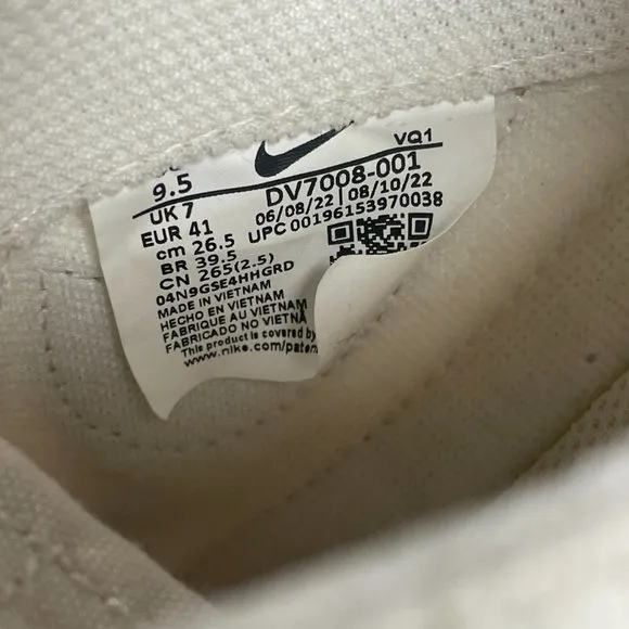Nike Court Legacy Next Nature Low Mens Shoes White Gold DH3161-105 VNDS Size 9.5