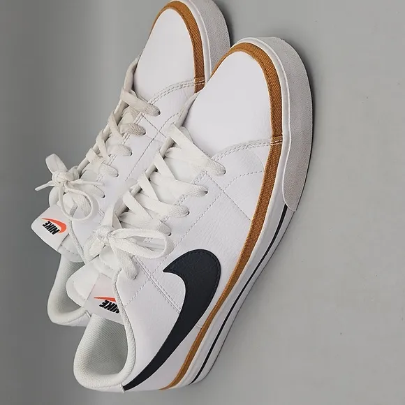 Nike Court Legacy White Leather Shoes MEN 11 Black DH3162-100
