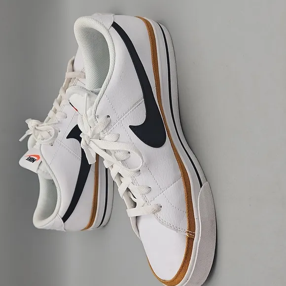 Nike Court Legacy White Leather Shoes MEN 11 Black DH3162-100