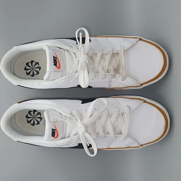 Nike Court Legacy White Leather Shoes MEN 11 Black DH3162-100